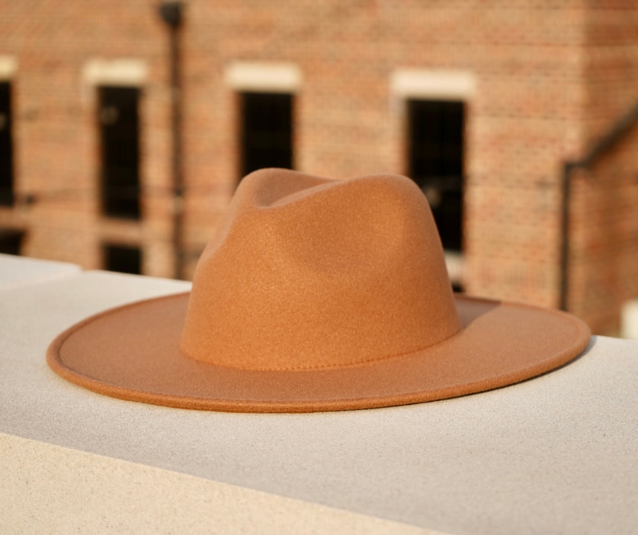 Atlanta Wide Brim Fedora - Dark Tan