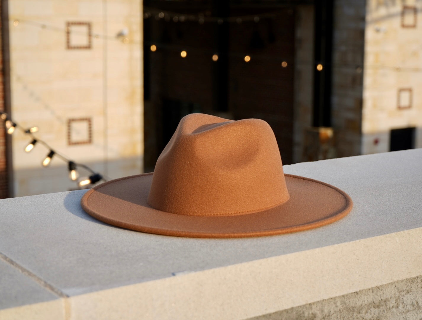 Atlanta Wide Brim Fedora - Dark Tan