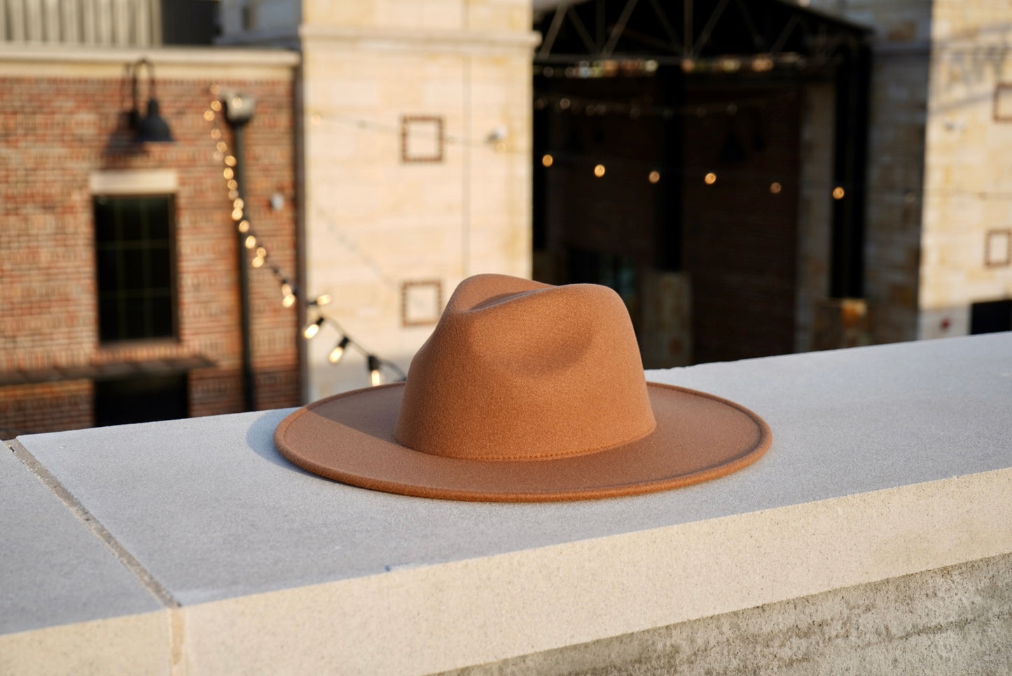 Atlanta Wide Brim Fedora - Dark Tan