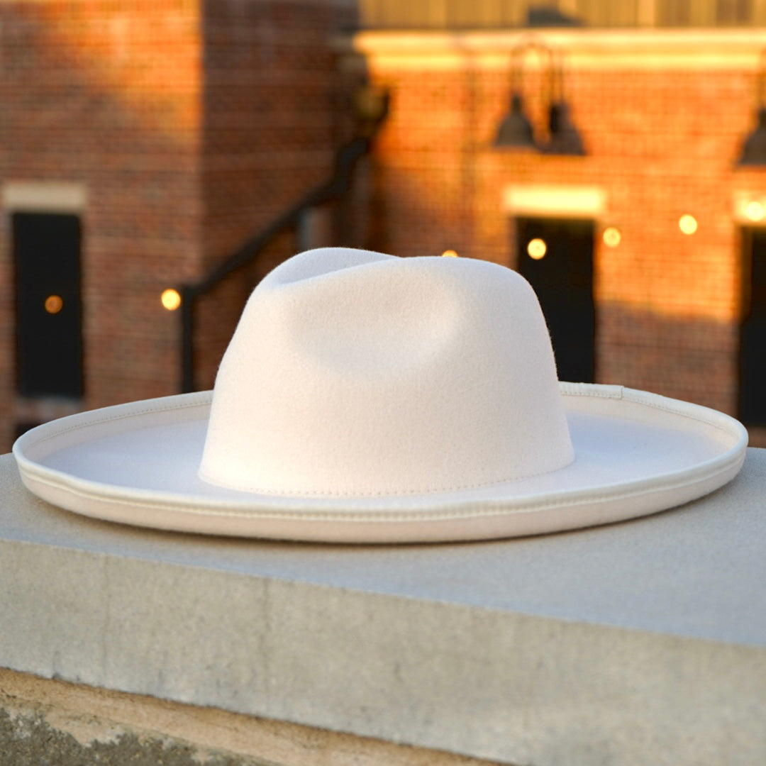 Dallas Plain Pencil Brim Fedora - Cream