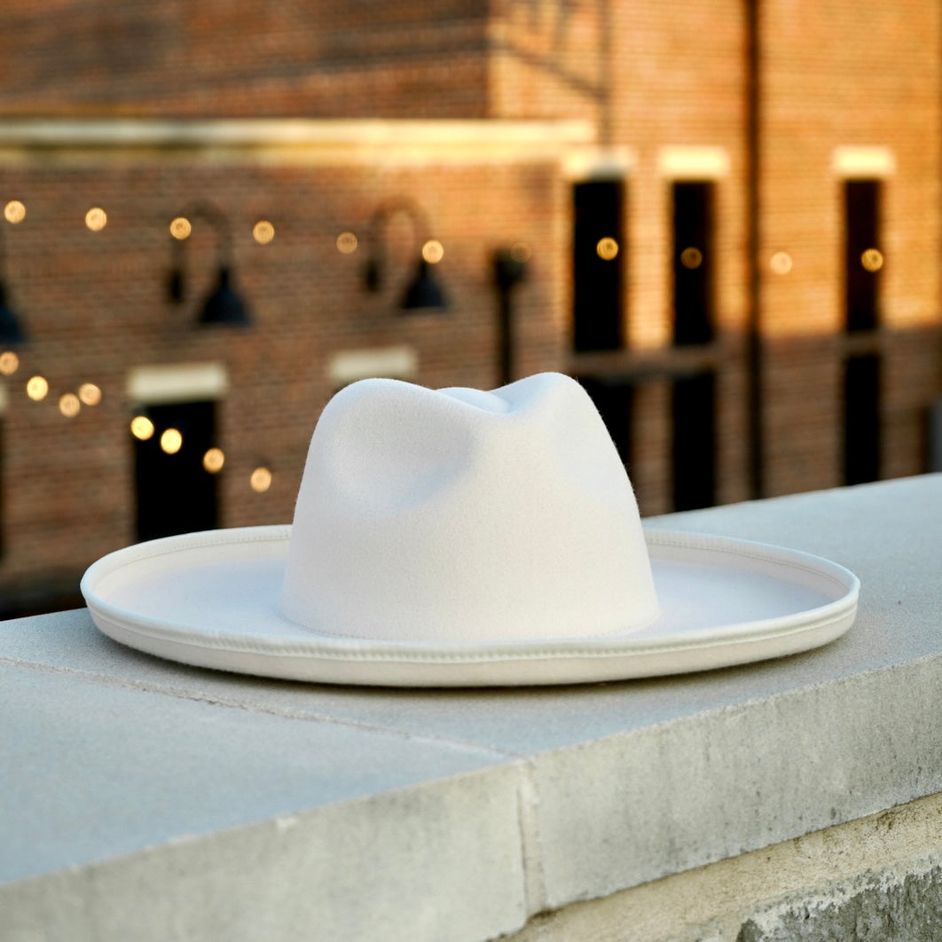 Dallas Plain Pencil Brim Fedora - Cream