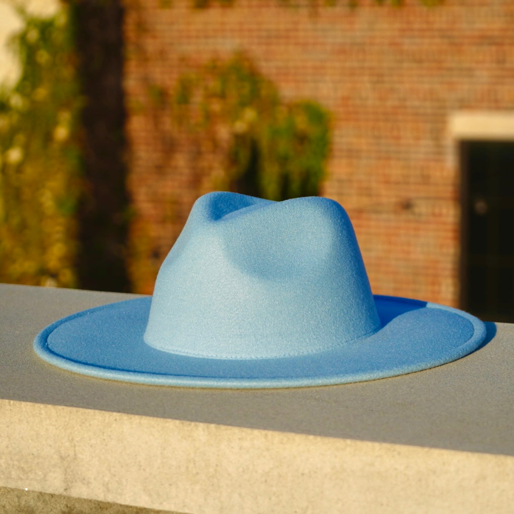 Atlanta Wide Brim Fedora - Light Blue