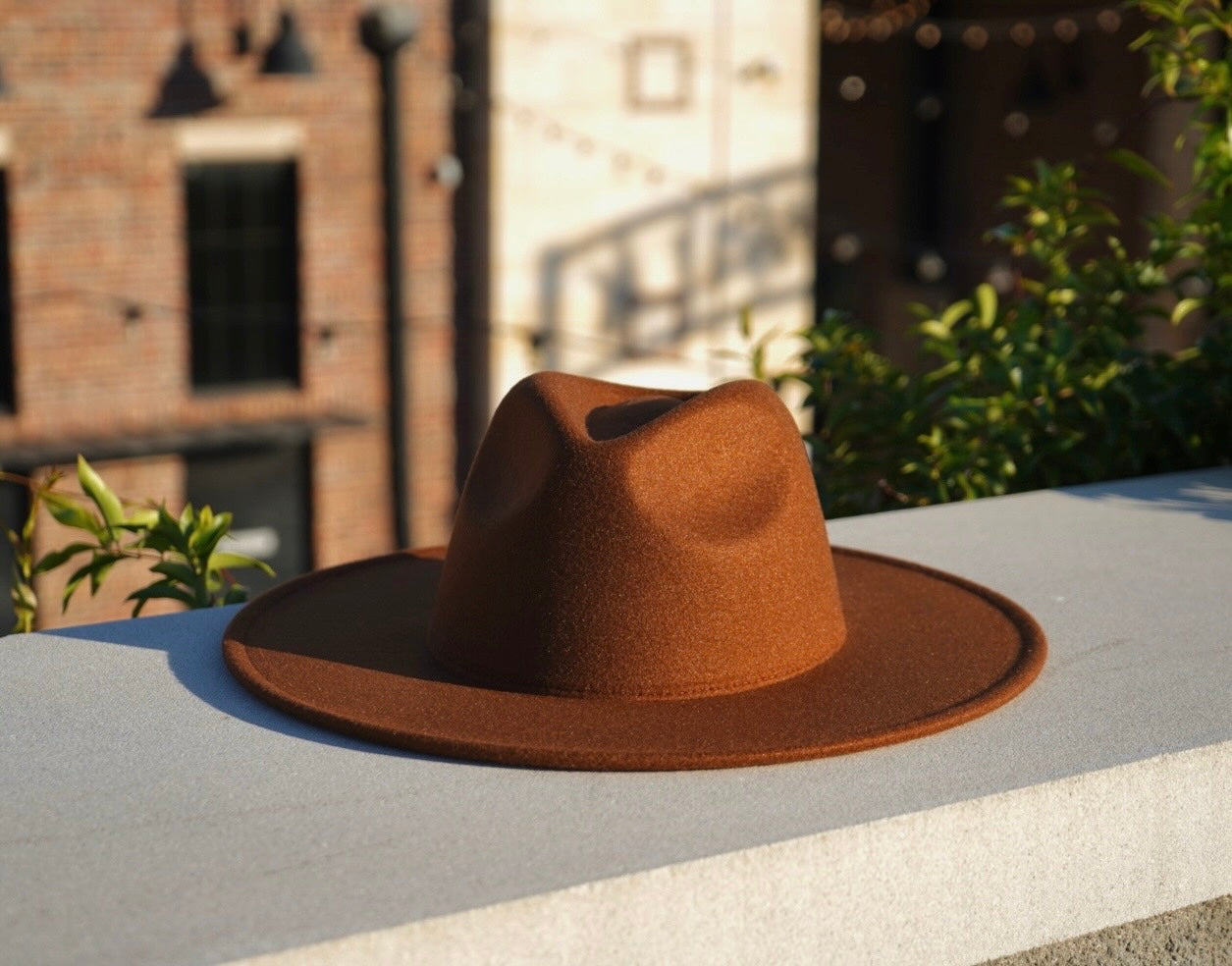 Atlanta Wide Brim Fedora - Brown