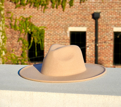 Atlanta Wide Brim Fedora - Khaki