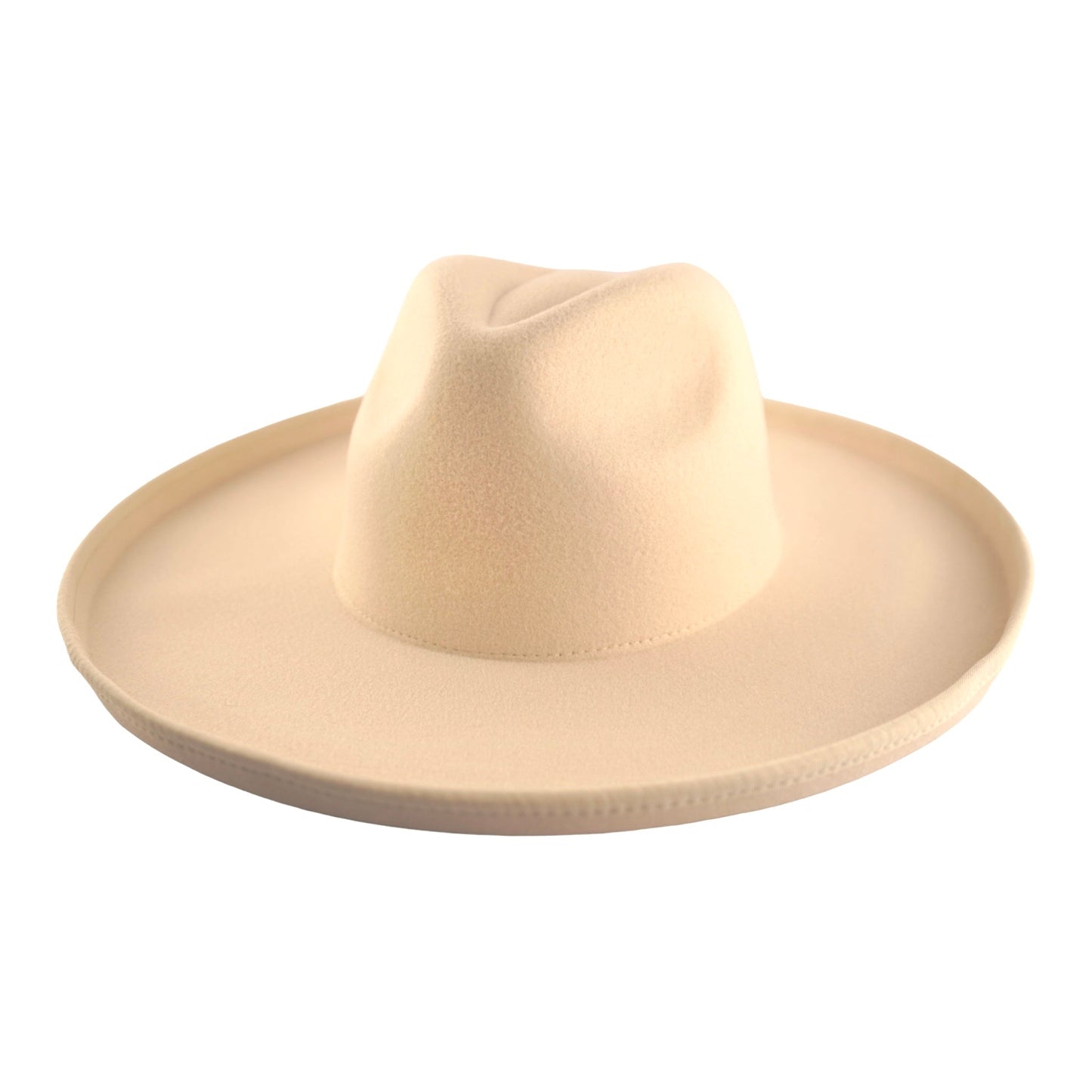 Dallas Plain Pencil Brim Fedora - Cream