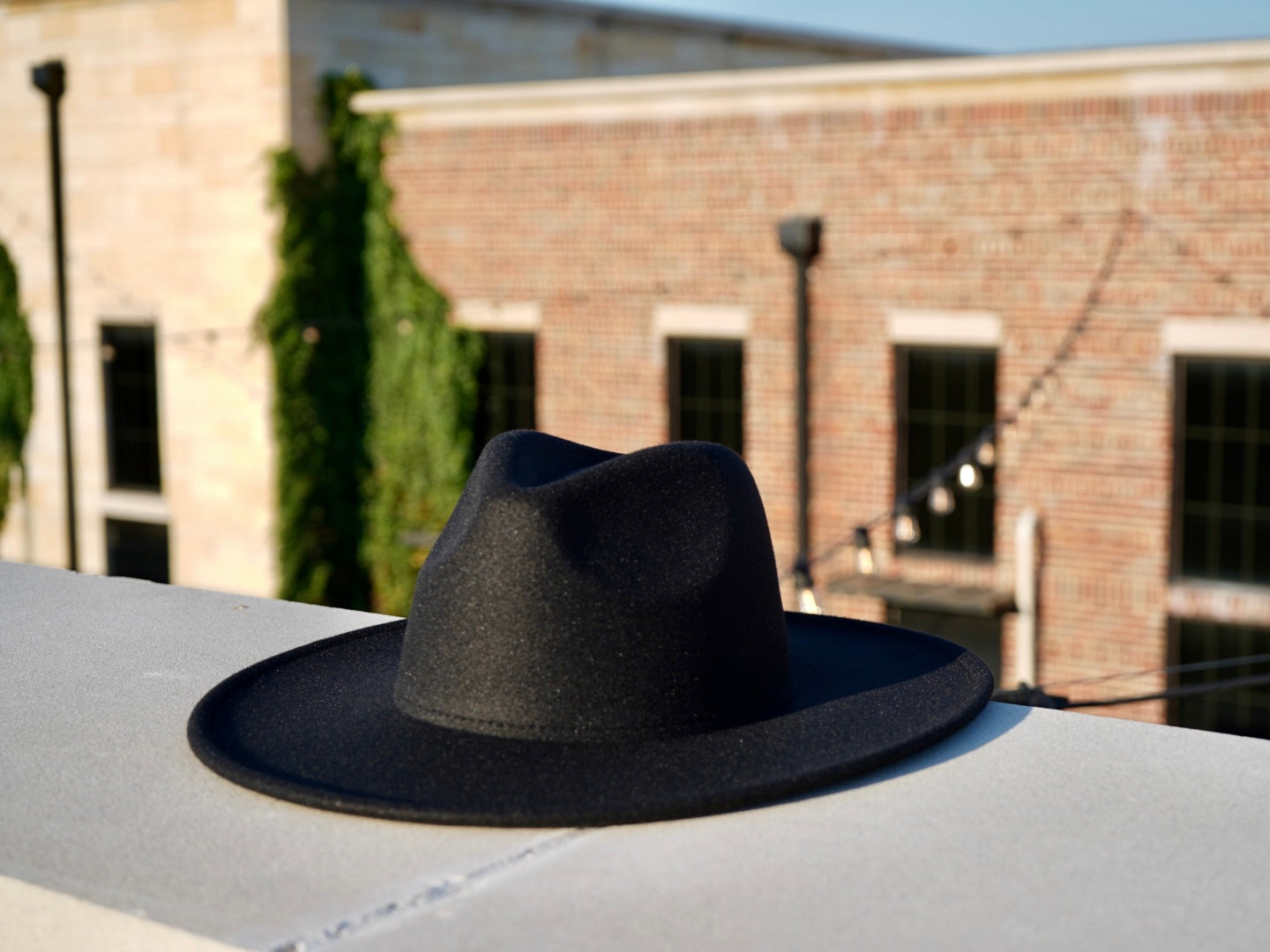 Wholesale Fedoras Wide Brim Hat Black